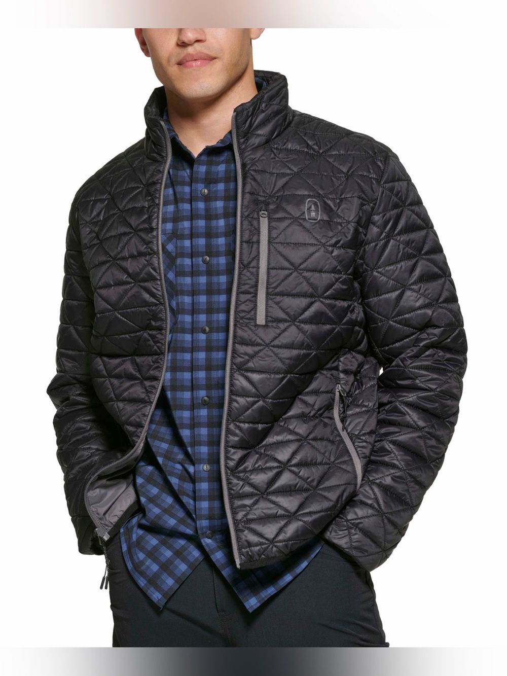 Bass Outdoor Men's Delta Diamond Quilted Black Packable Puffer Jacket size XXL
